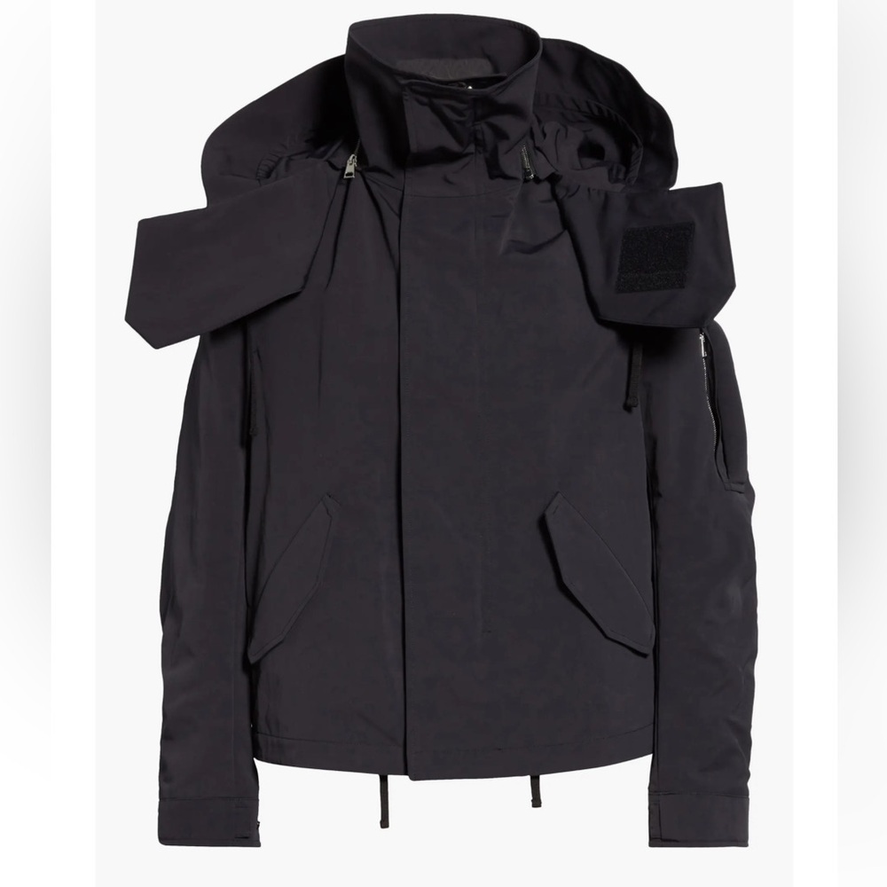 NEW Bottega Veneta Tech Hooded Jacket Black 604461 Pre Spring 2020 Size 48 NWT